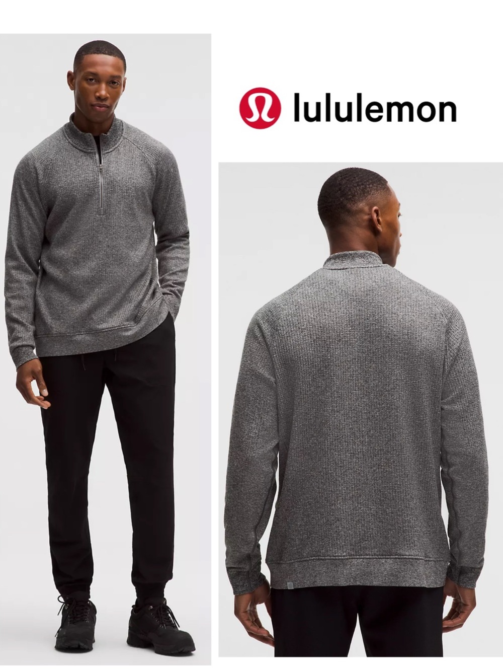 lululemon athletica Men’s Turtleneck Half-Zip Sweater — Heather Gray